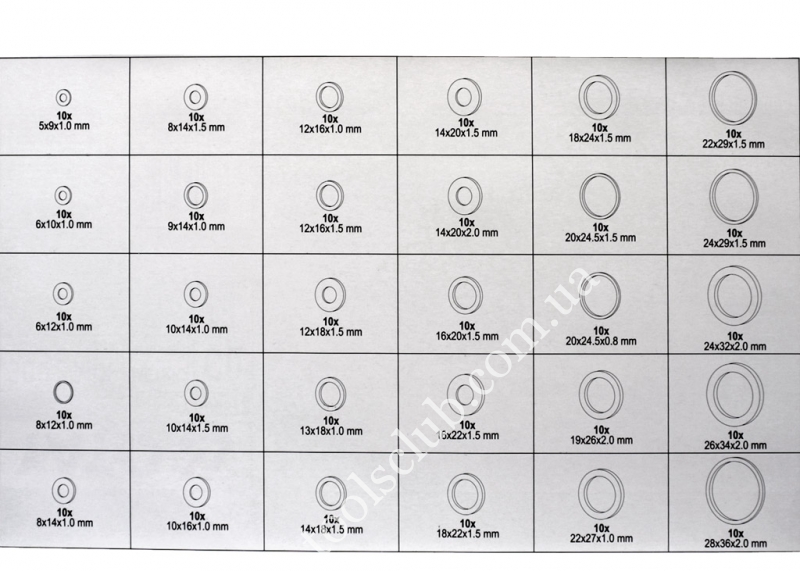 YATO Набор медных колец 9-36мм., 300шт YT-06872, купить заказать YATO ...